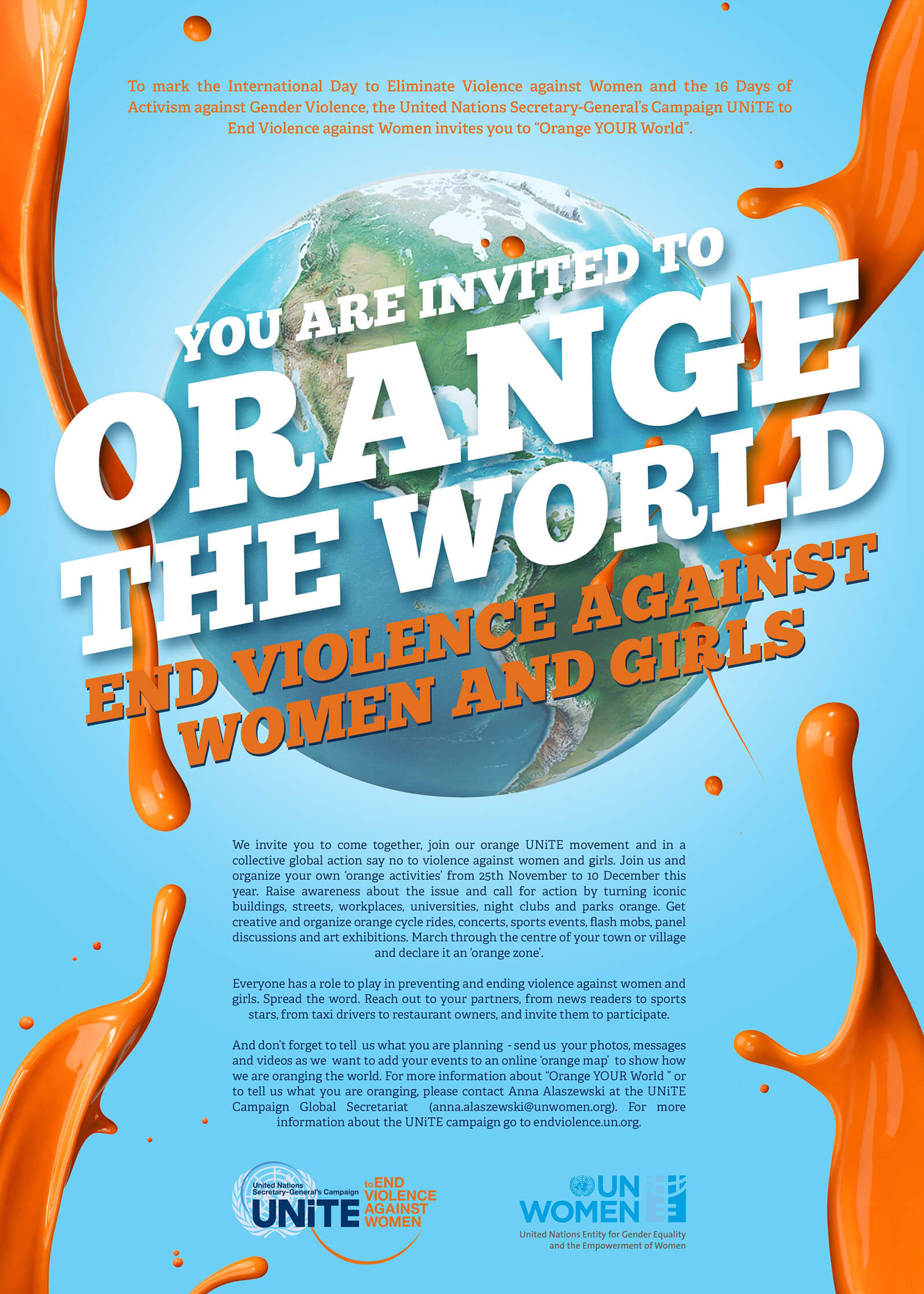 ORANGE IS THE NEW WORLD UN launches orangetheworld Campaign to end